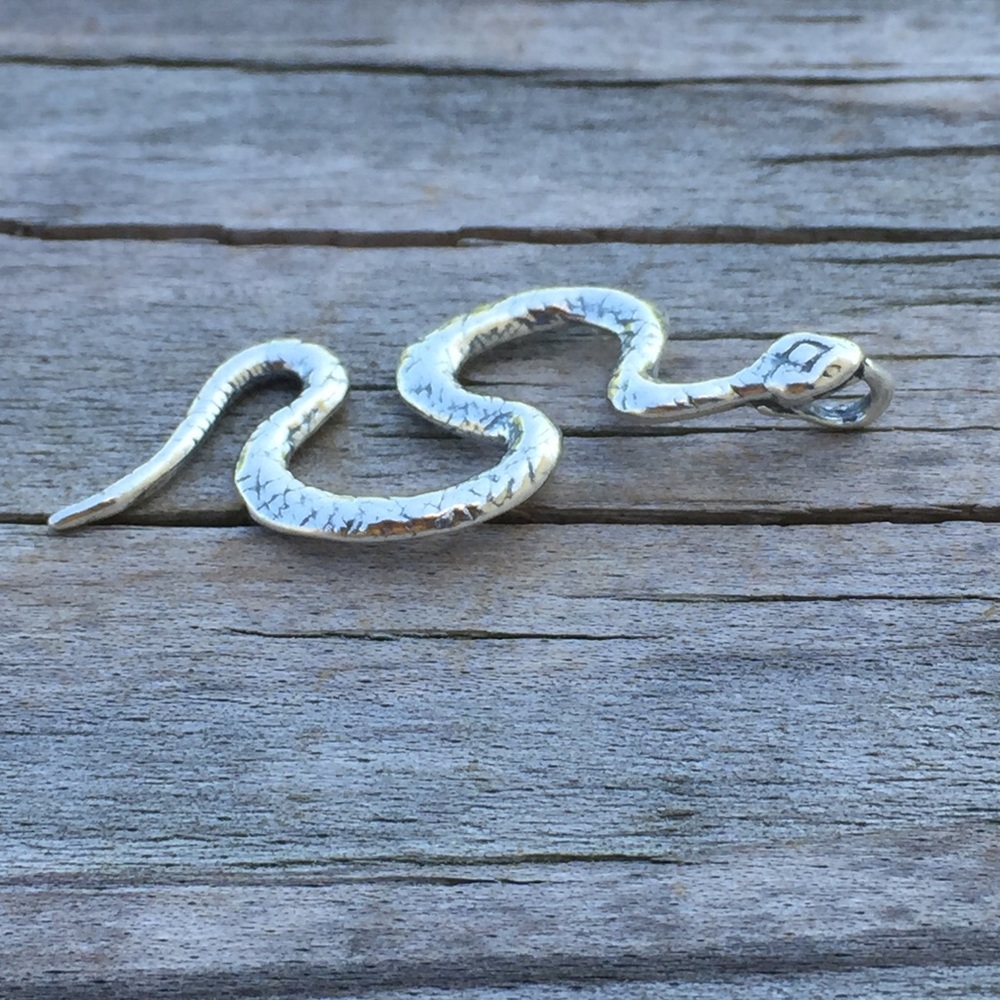 Snake Pendant Solid .925 Sterling Silver Serpent Made in USA - Picture 4 of 7